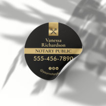 Elegant Black Gold Notary Skeleton Key Marketing 