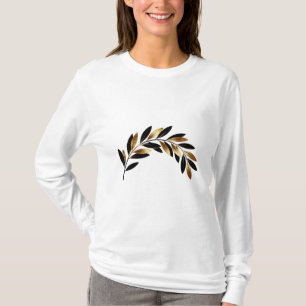 Elegant Black Gold Olive Branch Minimalist Sweatsh T-Shirt