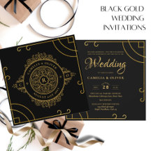 Elegant Black Gold Ornate Vintage WEDDING