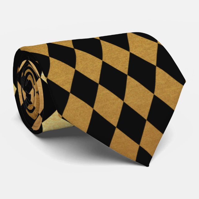 Elegant black gold pattern accessory tie (Rolled)