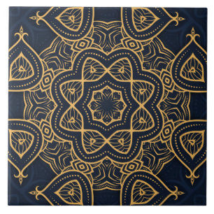 elegant black gold pattern ceramic tile
