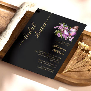 Elegant Black & Gold: Personalised Bridal Shower Invitation