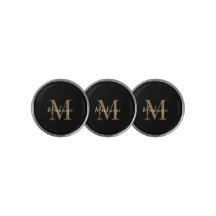 Elegant Black Gold Personalised Monogram Name 
