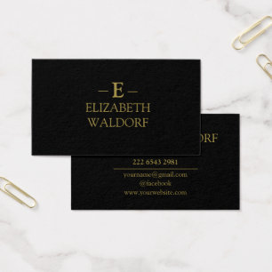 Elegant Black & Gold Personalized Profile Card