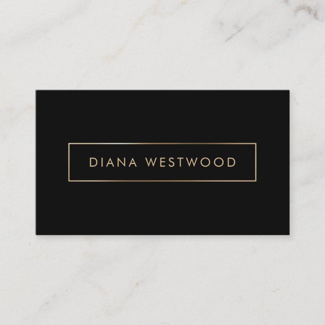 Elegant black gold professional social media business card (Front)