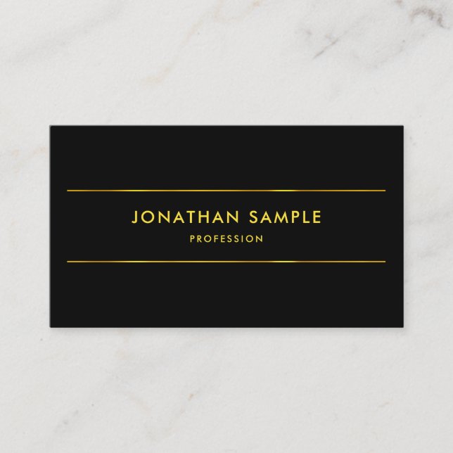 Elegant Black Gold Professional Template Modern Business Card (Front)