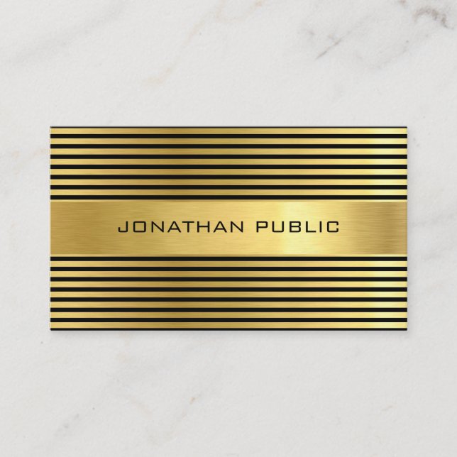 Elegant Black Gold Professional Template Modern Business Card (Front)