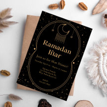 Elegant Black & Gold Ramadan Iftar Invitation