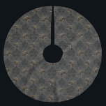 Elegant black gold roses damask gothic brushed polyester tree skirt<br><div class="desc">Elegant,  black and gold design with gold and black roses,  black damask and antique handwritten script background. Elegant,  antique,  gothic design. Matching items are available in my store.</div>