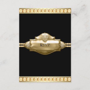 Elegant Black Gold RSVP