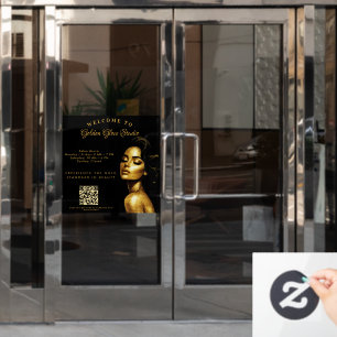 Elegant Black & Gold Salon Custom Business 