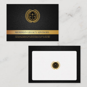 Elegant Black& Gold Scales of Justice Note Card
