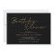 Elegant Black & Gold Script Modern Birthday Dinner