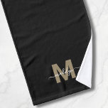 Elegant Black Gold Script Name Monogram Hand Towel<br><div class="desc">Personalised Custom Create Your Own Elegant Black Gold Script Name Monogram Hand Towel. Add a touch of elegant simplicity to your bathroom with this glamourous monogrammed hand towel, designed with a tri-fold style for a neat, refined look. Featuring a bold gold initial (note: the gold is a flat colour with...</div>