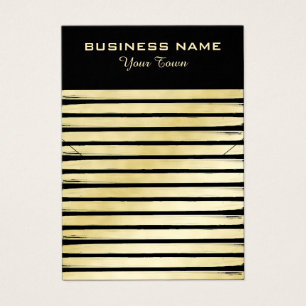 Elegant black gold striped necklace display card