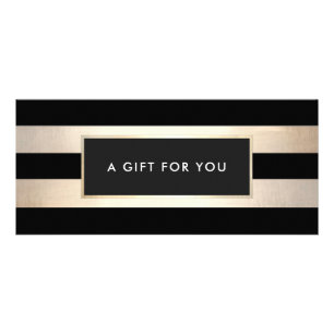 Elegant Black Gold Striped Spa Gift Certificate