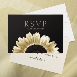 Elegant Black Gold Sunflower