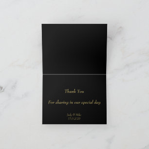 Elegant Black & Gold Than You card