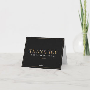 Elegant Black Gold Thank You Card –Minimalist card