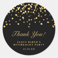 Elegant Black Gold Thank You Retirement Party