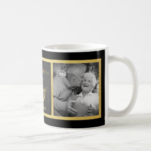 Elegant Black & Gold then & now 50th Wedding Coffee Mug