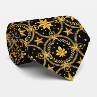 Elegant black gold tiled pattern  tie