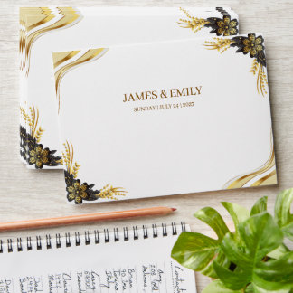 Elegant Black & Gold Wedding Envelope