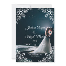 Elegant Black & Gold wedding invitation 