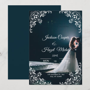 Elegant Black & Gold wedding invitation 