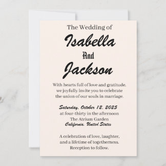 Elegant Black & Gold Wedding Invitation – Formal L