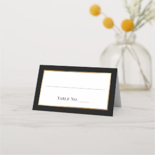 Elegant Black Gold Wedding Seating Table Number Place Card