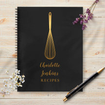 Elegant Black Gold Whisk Recipe Cookbook Script