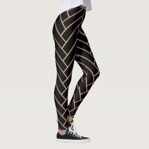Elegant Black & Gold Women Leggings