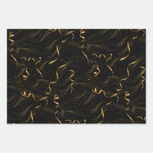 Elegant black & gold wrapping paper sheet