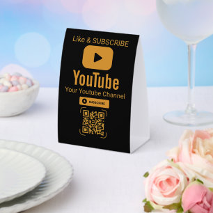 Elegant Black Gold YouTube QR Code