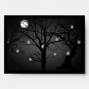 Elegant Black Goth Full Moon Wedding  Envelope