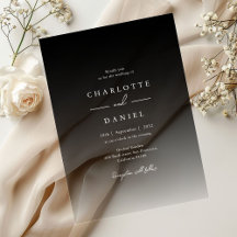 Elegant Black Gradient Acrylic Wedding