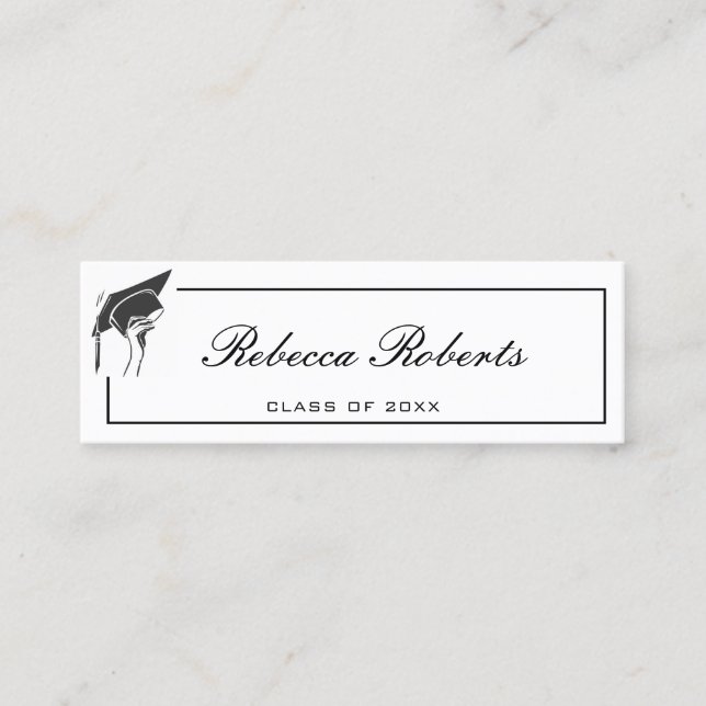 Elegant Black Graduate Name Cards Insert Cards (Front)