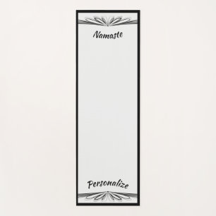Elegant Black Grey Zen Yoga Namaste Personalised Mat
