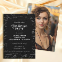 Elegant Black Hand-Lettering Photo Math Graduation