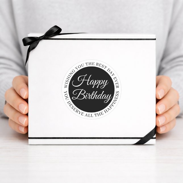Elegant Black “Happy Birthday” Sticker (Creator Uploaded)
