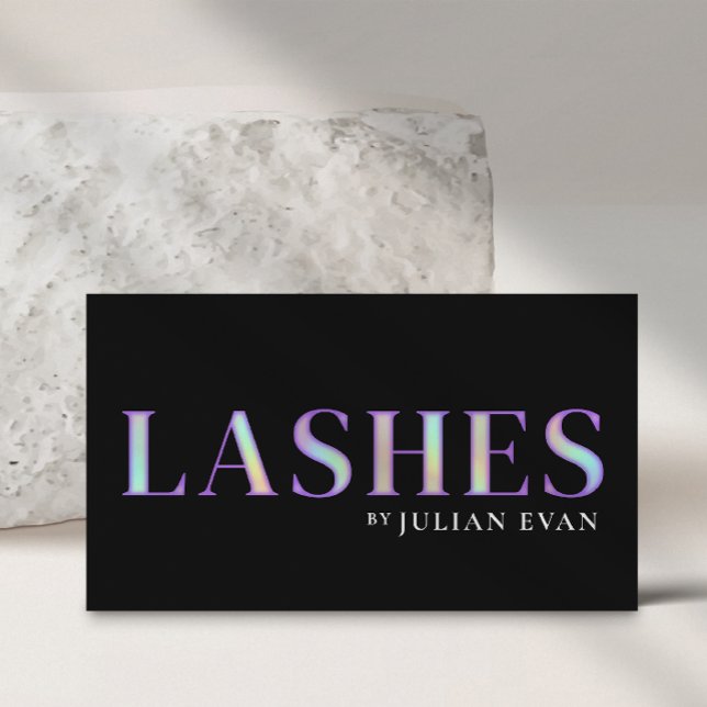 Elegant Black Holographic Eyelashes Business Card (Creator Uploaded)