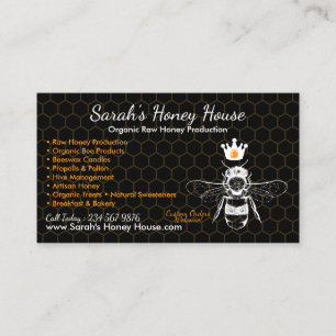 Elegant Black Honeycomb Professional Honey Bee Business Card
