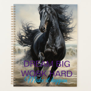 elegant black horse planner