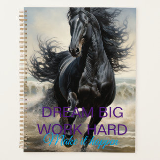 elegant black horse planner