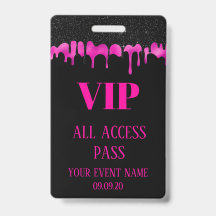 Elegant Black Hot Pink Dripping VIP Access Event