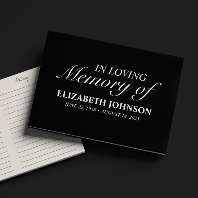 Elegant Black In Loving Memory Guest Book (Creator Uploaded)