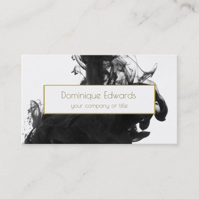 Elegant  Black Ink Custom Gold Professional Business Card (Front)
