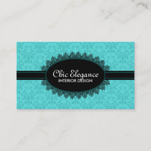 Elegant Black Lace and Baroque Business Card