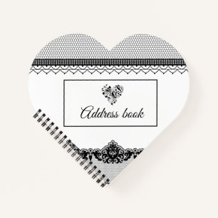 Elegant Black Lace Brides Wedding Address Book